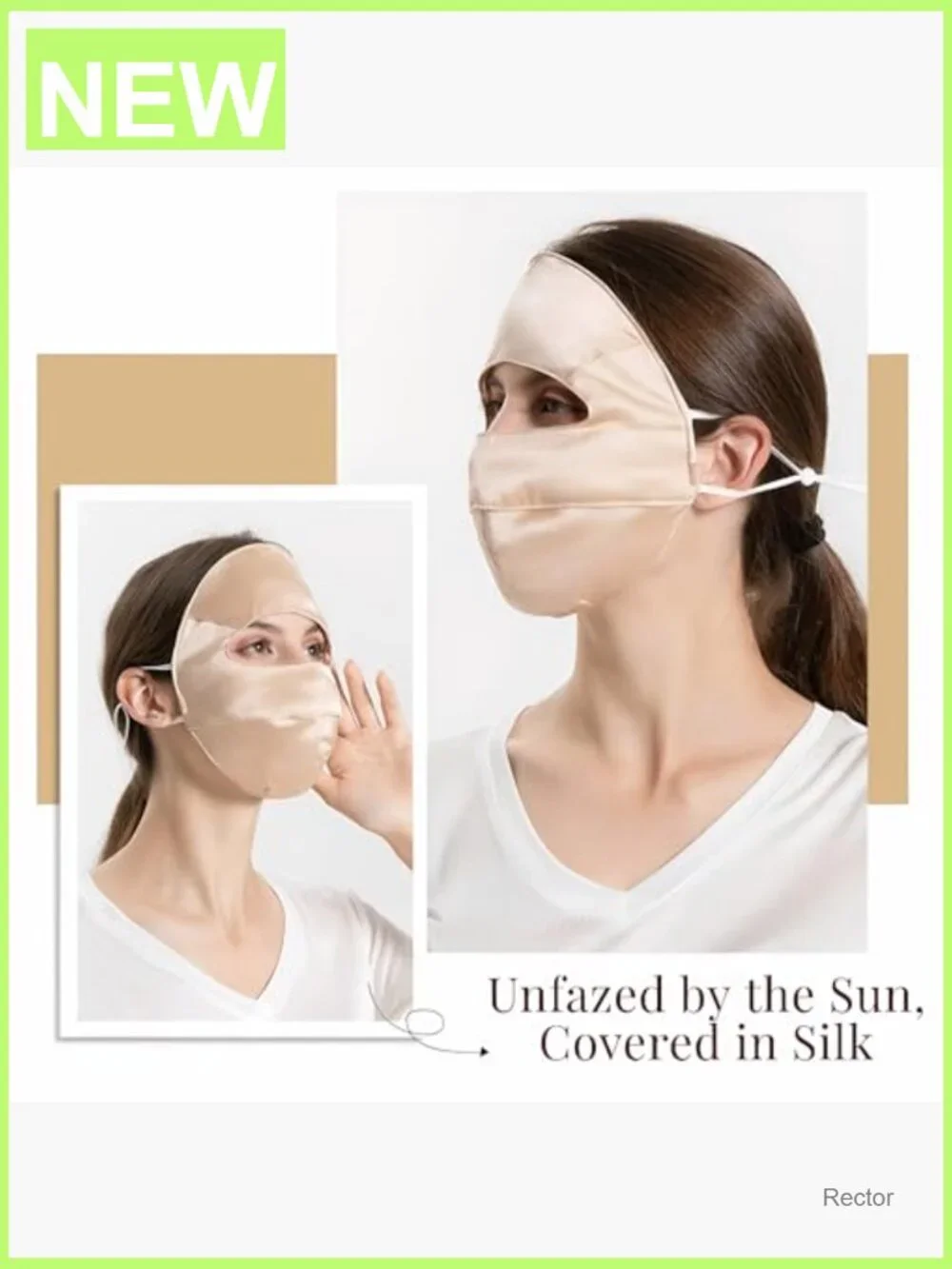 Mulberry Silk UPF 50+ Balaclava Full Face Sun Protection Mask Forehead Coverage